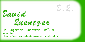 david quentzer business card